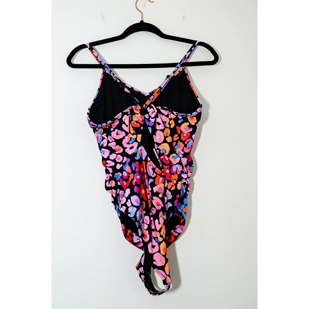 Cupshe Multicolored Leopard Print O Ring One Piece Swimsuit Bathing Suit Swim L